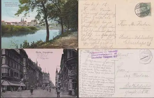 Berlin Friedrichstr., um 1917, Frankfurt a. Oder Panorame von der Löweninsel