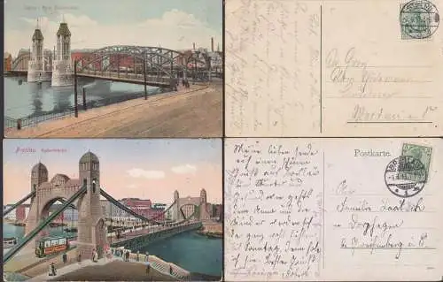 Breslau, Stettin, Kaiserbrücke, neue Baumbücke je von 1913