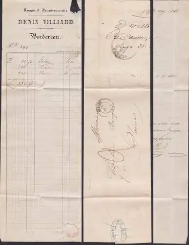 BEAUNE Altbrief 1846 mit Briefkopf Dennis Villiard Borderau