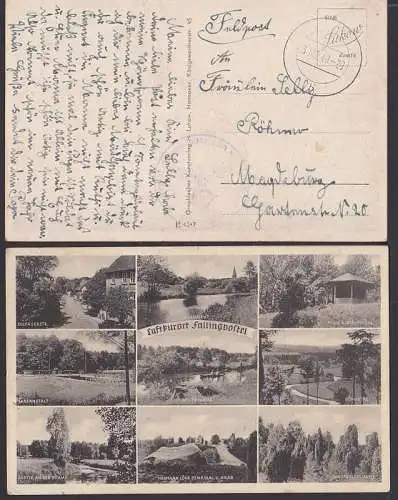Fallingbostel 6-Bilderkarte 1940, Feldpost, stummer Stempel 31.12.40