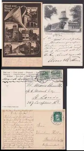 Potsdam Historische Mühle, Nürnberger Trichter, zwei Ak dabei Senker-Steg