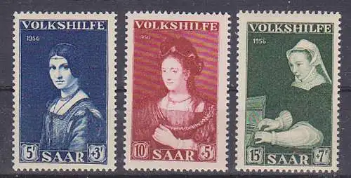 Saarland 376/77 **, Gemälde VI Volkshilfe 1956, Saskia von Rembrandt