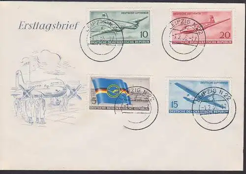 Luftpoststelle Berlin 1.2.56 (512/15) Lufthansa-Flagge Berlin-Schönefeld Flughafengebäude