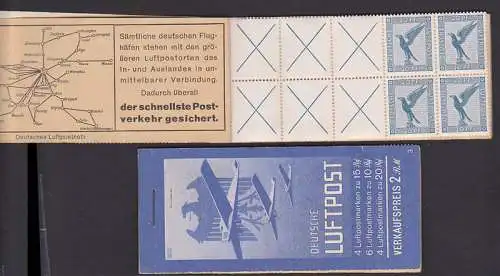 Luftpost-MHBl. 49 B ** (500,- Katalog),  dazu getrennte 10 und 15  Pfg als Einheit