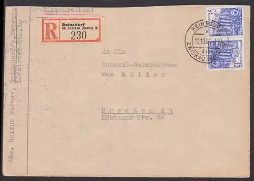 Reinsdorf üb. Zwickau R-Bf 12.10.56 nach Dresden (417)