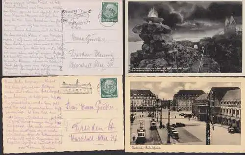 Bahnhofsplatz Karlsruhe, Deutsche Flamme am Rhein Kaiserswerth, 2 Ak