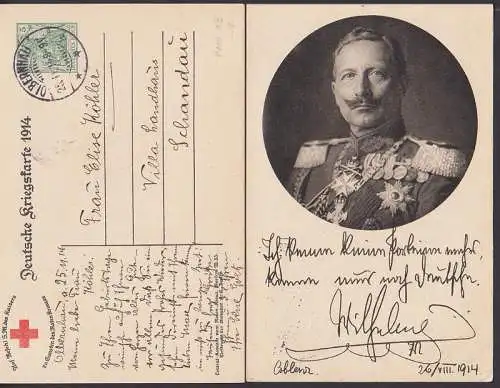 GA 5 Pfg. Germania P100 Rotes Kreuz, Auf Befehl seiner Majestät des Kaisers, Olbernhau 25.11.14