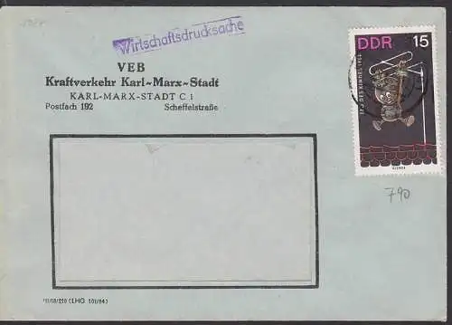 Pittiplatsch Wirtschaftsdrucksache mit 15 Pfg. (1027), Kinderferseh-Figur auf Dach