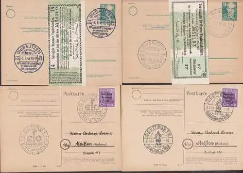 Bautzen, Cottbus SSt. Ausstellung 5.6.49, Bautzner Papierfabiken, Gewinnanteilschein