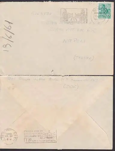 Berlin - Hauptstadt der DDR mit Abb. Stalinallee, 25 Pfg. 5jahrplan II (581) Dampflok-Wartung nach Italien