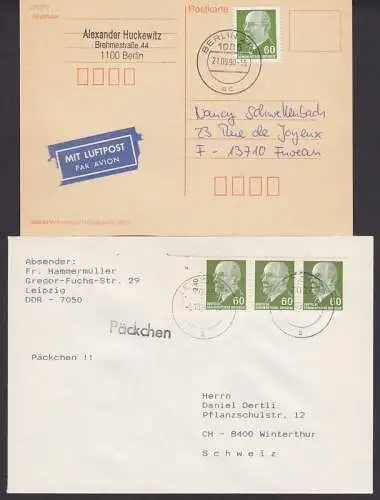 Walter Ulbricht 60 Pfg. in EF und MeF (1080), dabei als Pn über 1,80 Porto