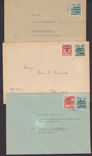 Kontrollrat II 16 Pfg. mit SBZ-Aufdruck Ortsbrief Berlin-Weissensee, Fernbrief in MiF