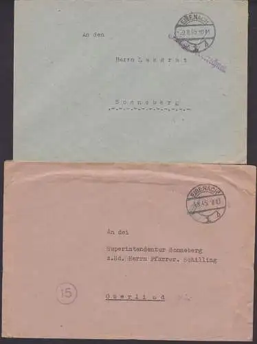 Eisenach Barfrankatur Z1 Gebühren verrechnet August 1945, beide Bf geprüft Busch