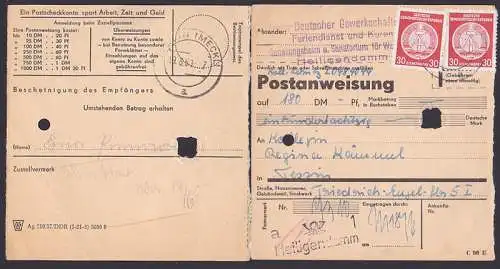 Heiligendamm PA mit 30 Pfg Dienstpost, Buchungslochung (A24)