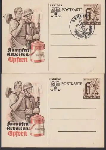 Winterhilfswerk zwei GA SSt. Berlin 30.1.1941 und ungebraucht