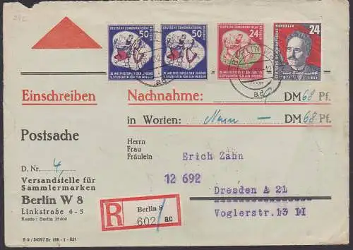 Weltfestspiele Berlin (292) auf NN-R-Brief von Versandstelle Berlin