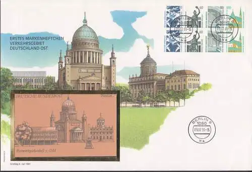 Potsdam MH 26b gestempelt Marken aus Heftchen entnommen und frankiert 9.7.91, Schmuckbrief