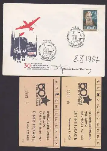 Autogramm von Ernst Teodorowitsch Krenkel  8. X. 1967 - Forscher im Nordpolargebiet, Polarfunker