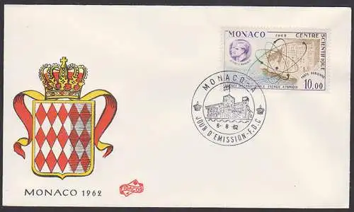 Monaco FDC 1962 Atomkern, energie atomique (699), SSt. 6.6.62