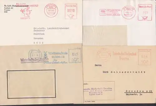 Dresden AFS dabei Mühlenbau 1960, TH  1954, Diakonissenanstalt 1989, Transaformatorenwerk 1990