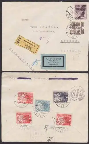 Innsbruck R-Lp-Brief mit Luftpostausgabe nach Luzern 3.VII.31