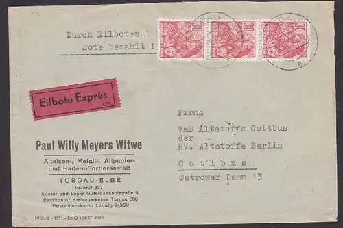 Torgau Eilbrief 2. Gewichtsstufe mit 30 Pfg Fünfjahrplan  (512)