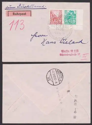 Rohrpost Berlin zum Zustellamt 113, SSt. Berlin-Lichtenberg Zentalhaus der Jungen Pioniere
