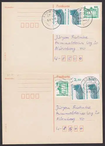 Berlin(West) Braunschweiger Löwe aus Bogen im Paar mit Ober- bzw. Unterrand (863 Bg)