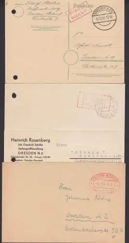 Barfrankaturen Dresden 1945, drei verschiedene Nachweise