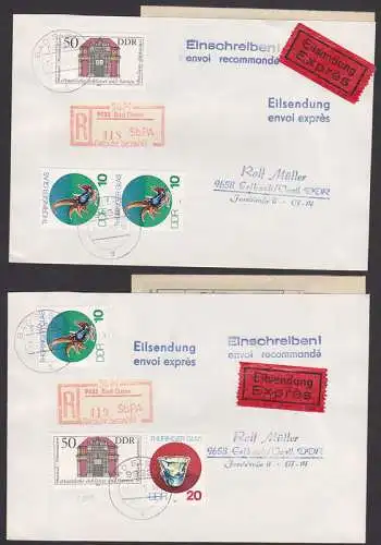 SbPA Bad Elster mit Einl.-Schein R-Eil-Brief Thüringer Glas