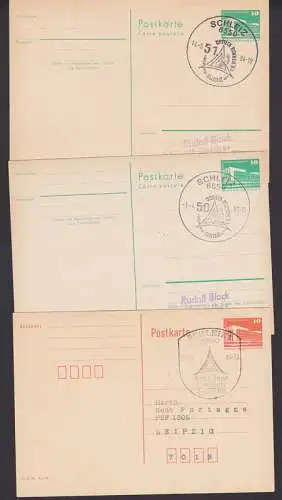 Schleiz drei versch. SSt. zum Dreieck-Rennen Motorräder von 1983, 84 und 89