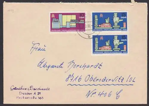 Leipziger FM-Messe 1966 (1159) portogenau auf 2. Gewichtsstufe, Lochkartenrechner