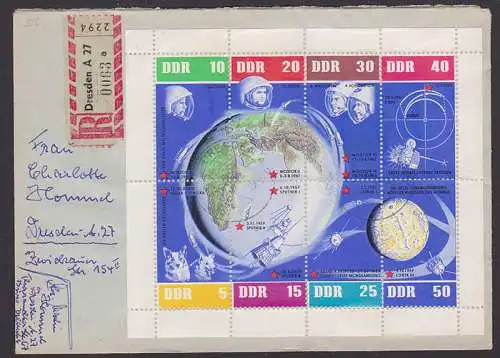 Gagarin, Titow, Wostok I, Kleinbogen (926) auf R-Brief