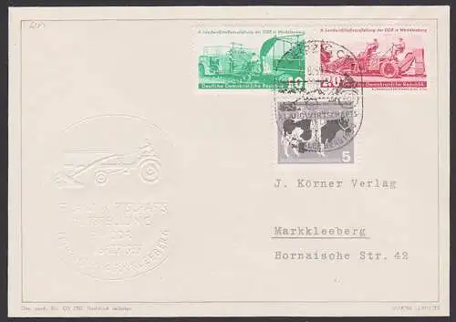Landwirtschaftsausstellung 1959 Markkleeberg, Umschlag im Prägedruck, Milchkuh, SSt. (628)