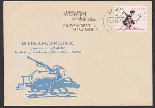 Unbesiegbares Vietnam MWSt. Berlin auf Erinnerungsumschlag 10.5.68
