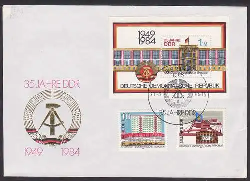 Staatsratsgebäude Berlin 35 Jahre DDR Block und Marken vom Ersttag (2890)