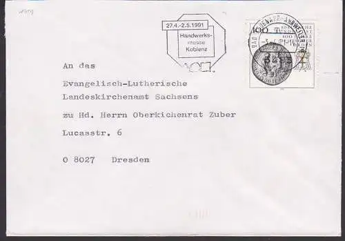 Deutscher Orden SoMke (1451) mit Werbest. Handwerksmesse Koblenz 27.4. - 2.5.1991