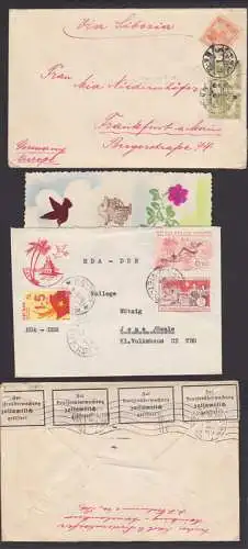 Asien zwei Briefe aus HA-NOI Viet Nam bzw.China nach Germany, 1938 zollamtlich geöffnet in Frankfurt