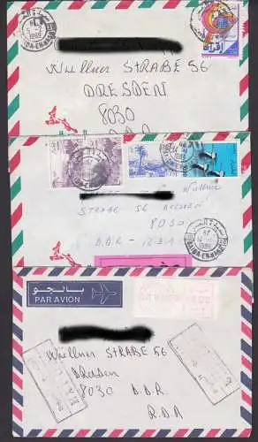 Algerien drei Bf, dabei Expressbf, Luftpost 1988