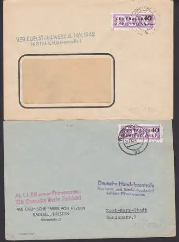 ZKD B12 mit Kreisaufdruck 40 Pf (B12) aus Freital, Radebeul, Fa.-Umbenennung von Fabrik von Heyden auf