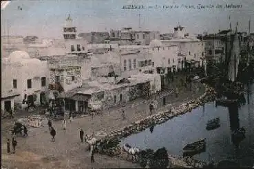 Bizerte Place de France quartier des Andalous Franz. Platz Tunesien *ca.1910