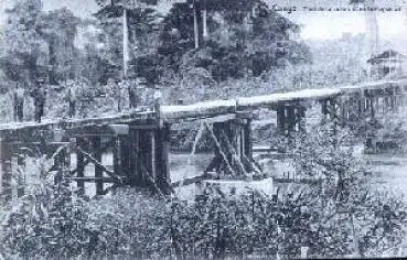 Mayumbe Belgisch Kongo Brücke über den Lukula *ca.1910