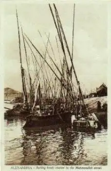 Egypt Alexandria Sailing Boats Mahmoudieh Canal Segelboote *ca.1910