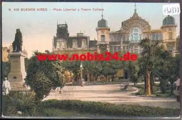 Buones Aires Plaza Libertad y Teatro Coliseo Argentinien o 1914