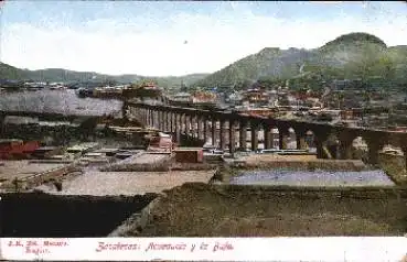 Zacatexas Acueducto y la Bufa Mexiko Brückenbau o 19.1.1927