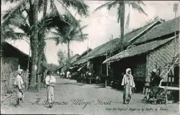 Myanmar Burmese Village Street  * ca. 1920