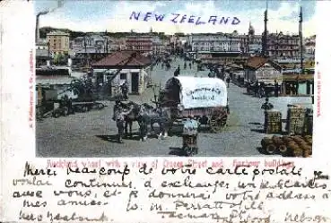Auckland Neuseeland Wharf with a View of Queen Street a. Harbour o 28.1.1901