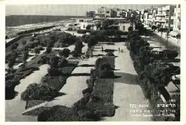 Tel Aviv London Square an Yarkonst. Israel gebr. ca. 1950