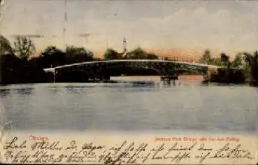 Chicago Illinois Jackson Park Bridge with German Building o 18.6.1907