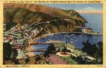 Santa Catalina California Avalon a. Bay from Mt. Ada Casino o 3.9.1957
